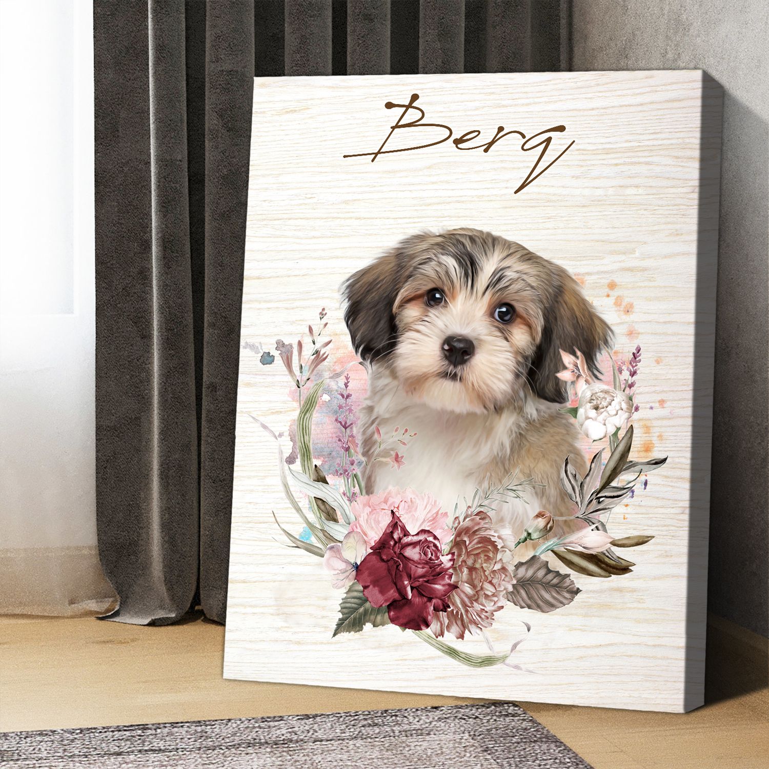 Personalized Dog Canvas - Christmas Gift Idea For Pet Lovers - Up to 5 Pets