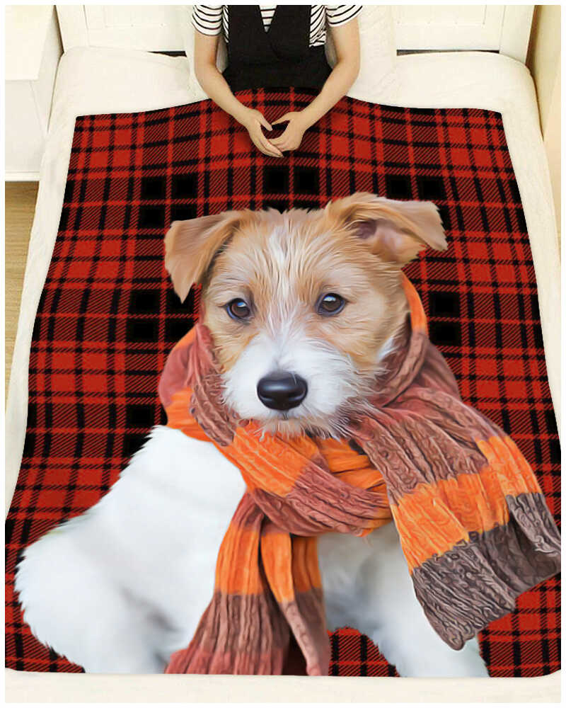 Personalized Dog Picture On Blanket Christmas Gift For The Dog Lover