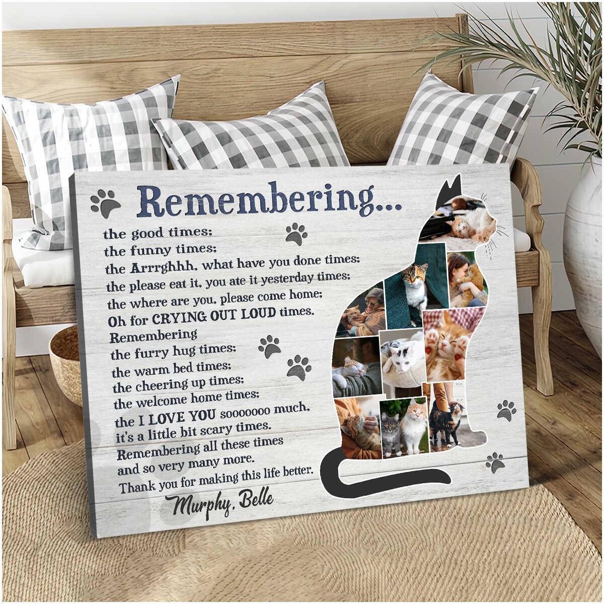 Cat Memorial Gifts Canvas Personalized
