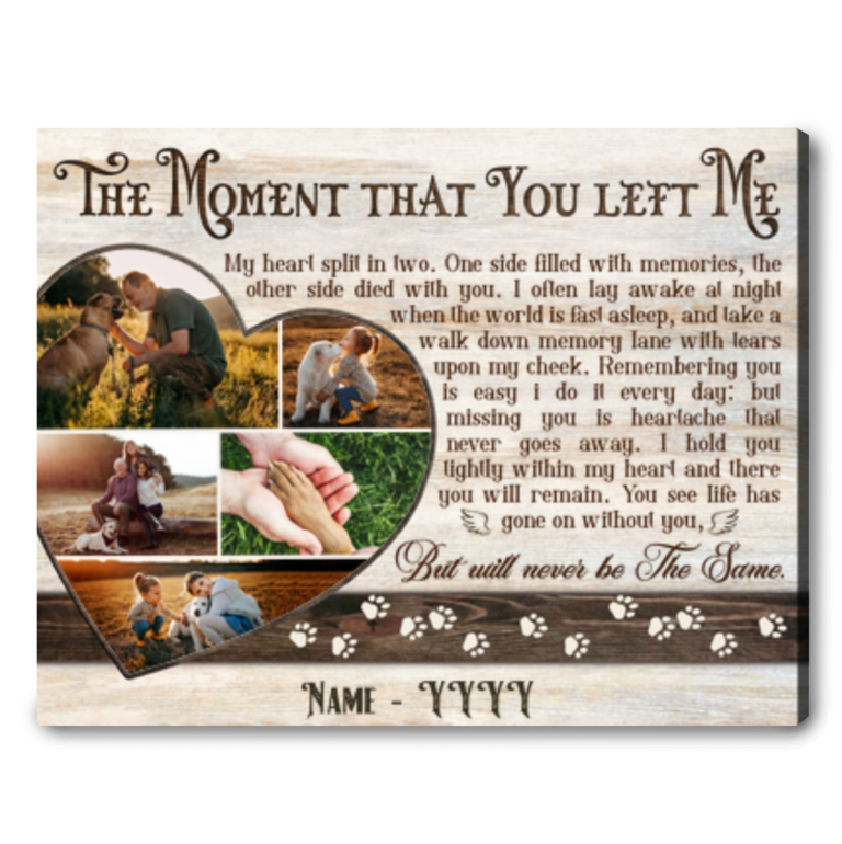 Custom Memorial Gifts For Loss Of Dog Pet Remembrance Canvas Print