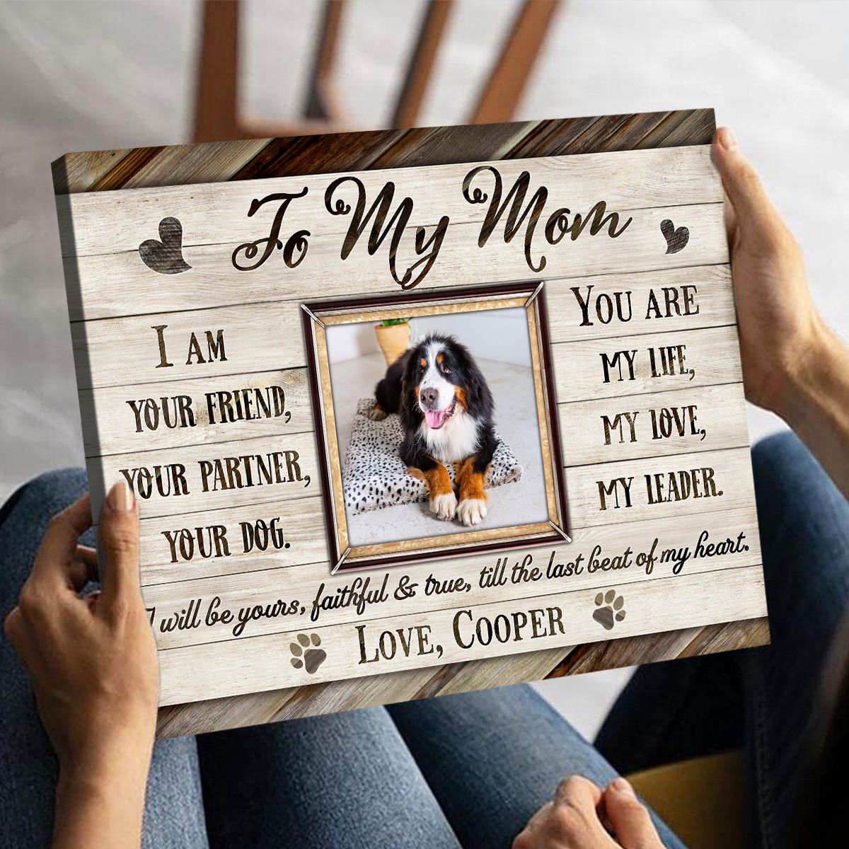 Best Dog Lover Gift Ideas Custom Thankful To My Mom Canvas Wall Art -  Canvas Personalized
