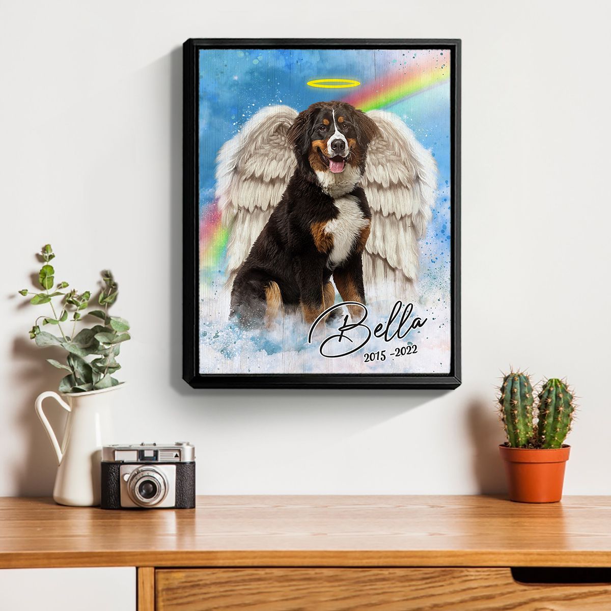 Sympathy Gift For Loss Of Dog Memorial Dog Portrait Canvas Print ...