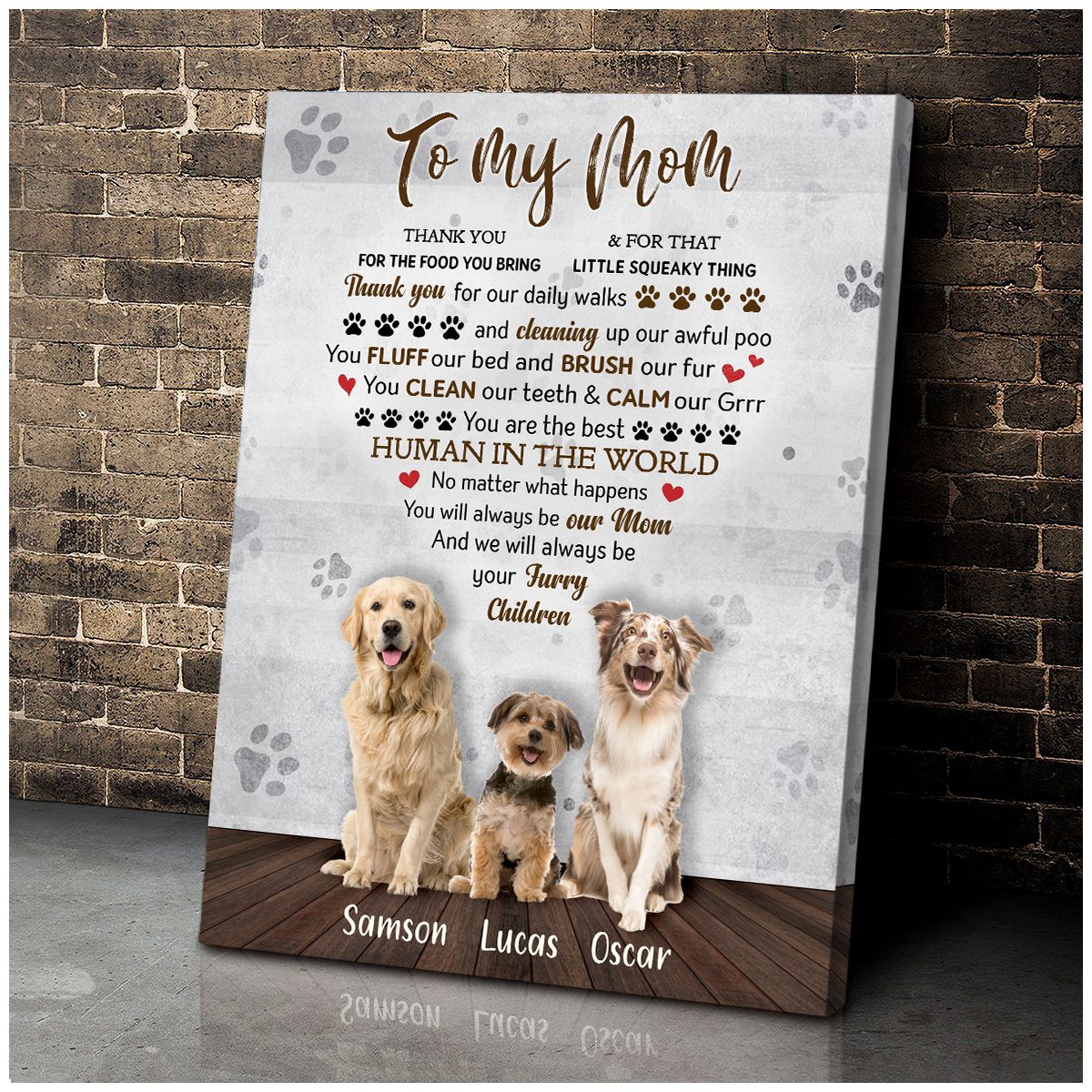 Gift For Dog Lover Canvas Personalized